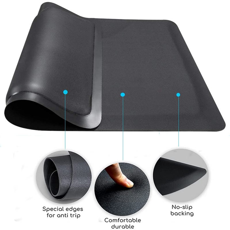YOSHIKO Salon mats for Hairstylist Standing Anti Fatigue 3'x4' Barber Shop Salon Floor Chair Mat - Black Square Hair Floor Mat 1/2" Thick, Hair Cutting Hairdressing Equipment - Image 3